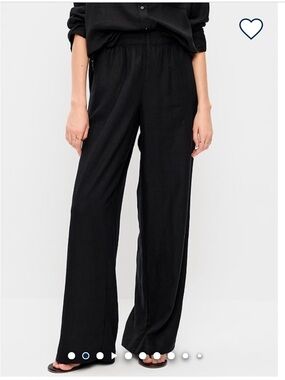 NWOT Old Navy Black Wide-Leg Pull-On Gauze Pants